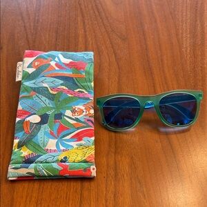 Mini Boden Green and Blue Kids Sunglasses